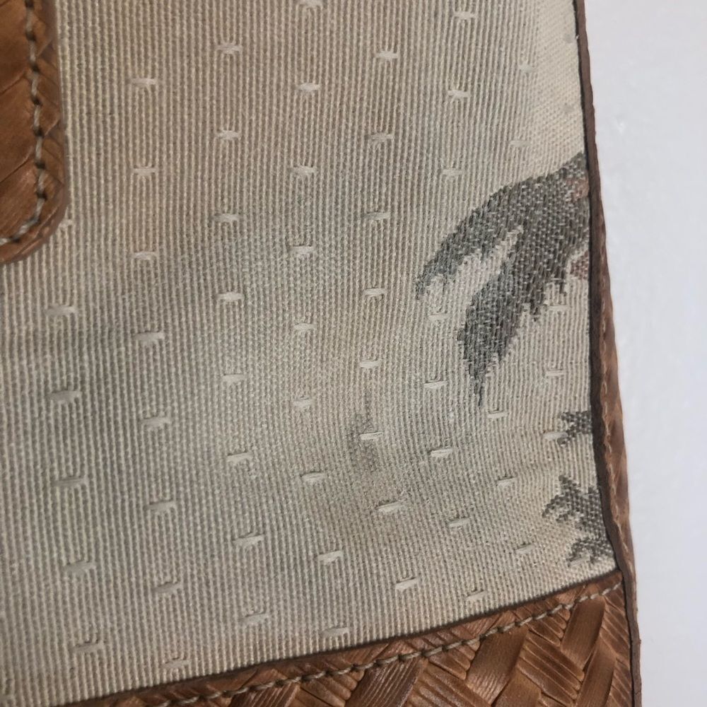 Vintage Brahmin Tropical Palm Tree Woven Shoulder Bag Tote - Picture 6 of 9